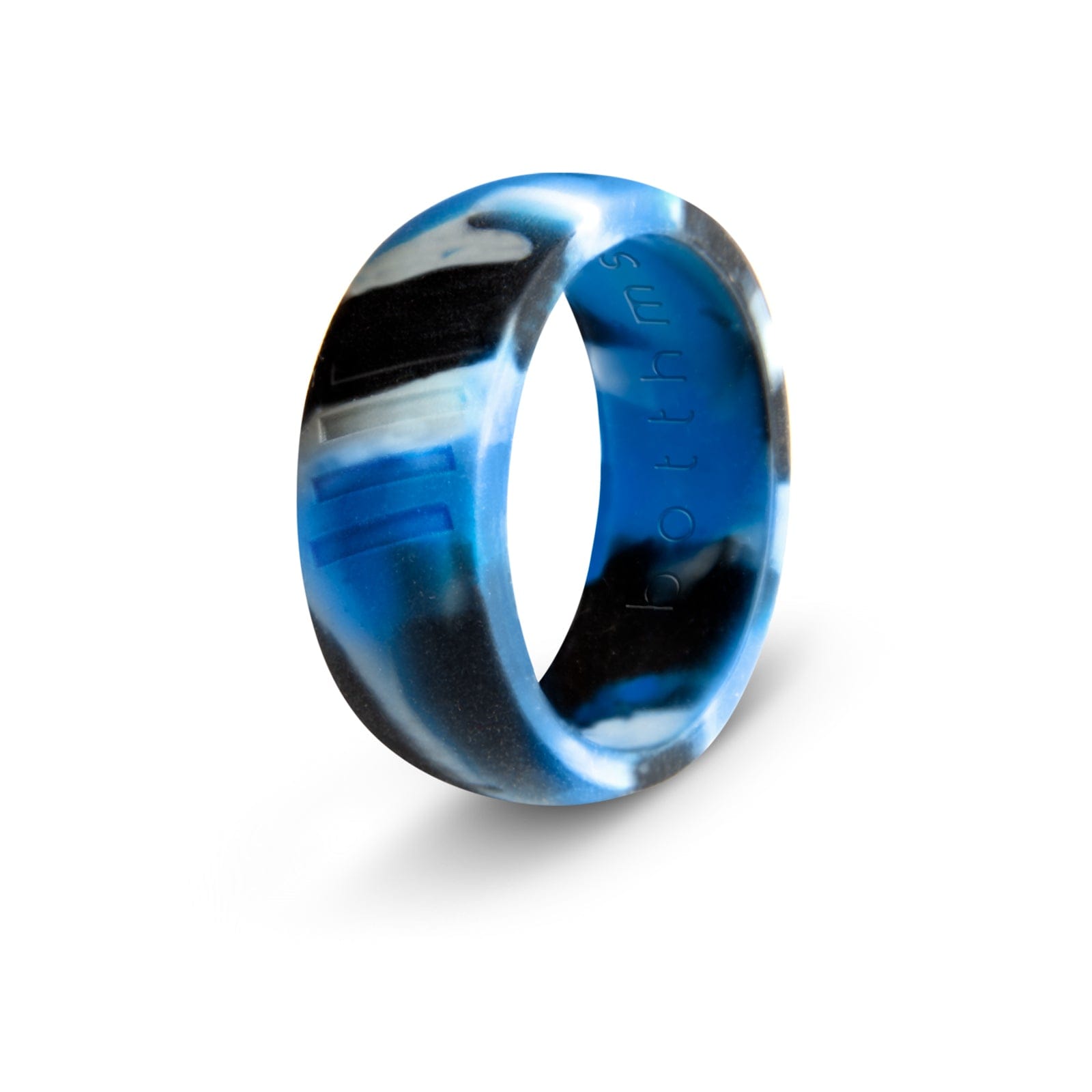 botthms botthms Blue Camo Stripes Silicone Ring mens silicone rings