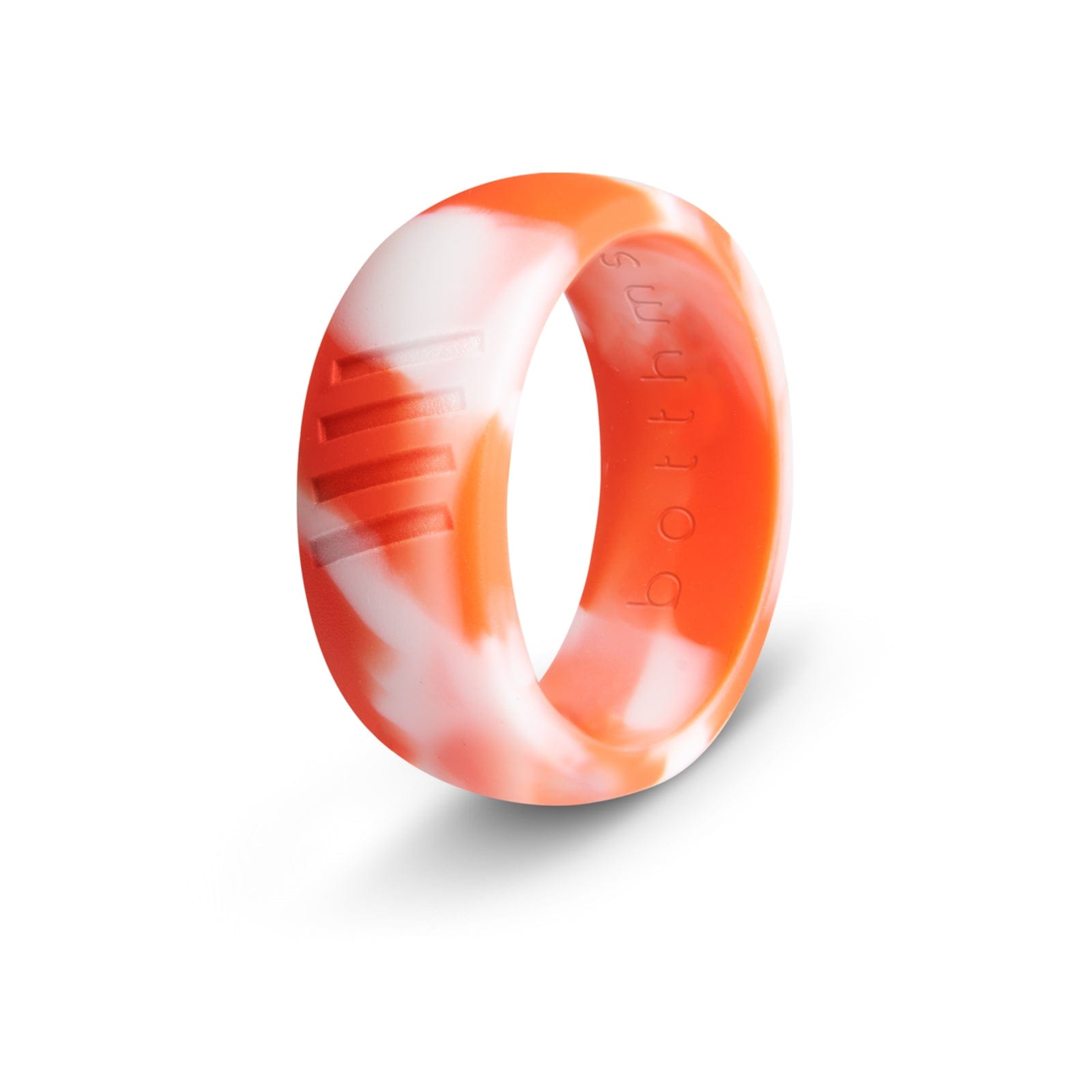 botthms botthms Orange Camo Stripes Silicone Ring mens silicone rings