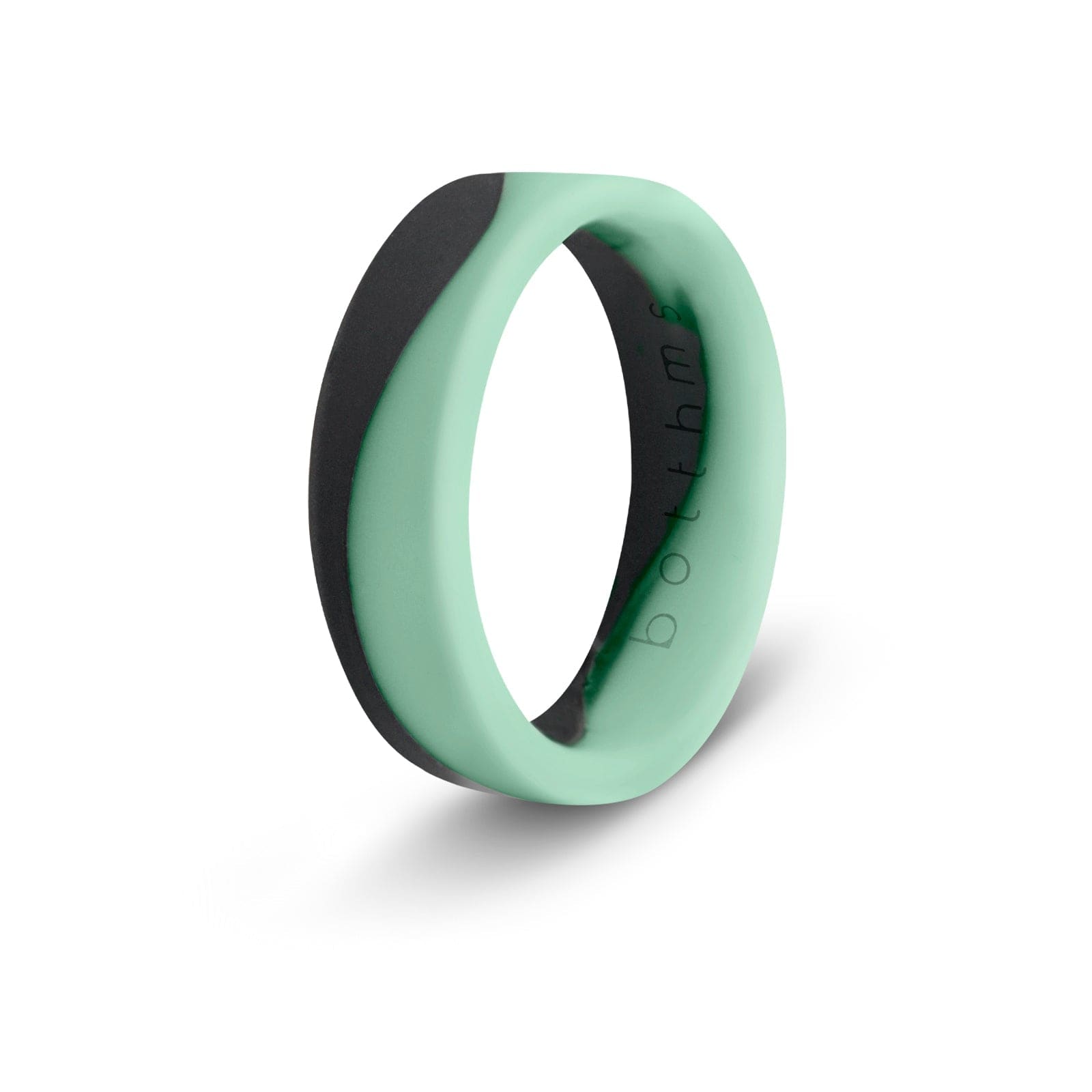 botthms botthms Ladies Flow Mint Black Silicone Ring womens silicone rings