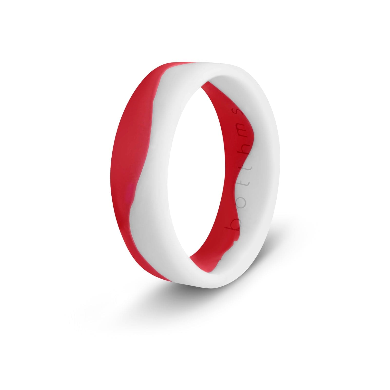 botthms botthms Ladies Red & White Flow Silicone Ring womens silicone rings