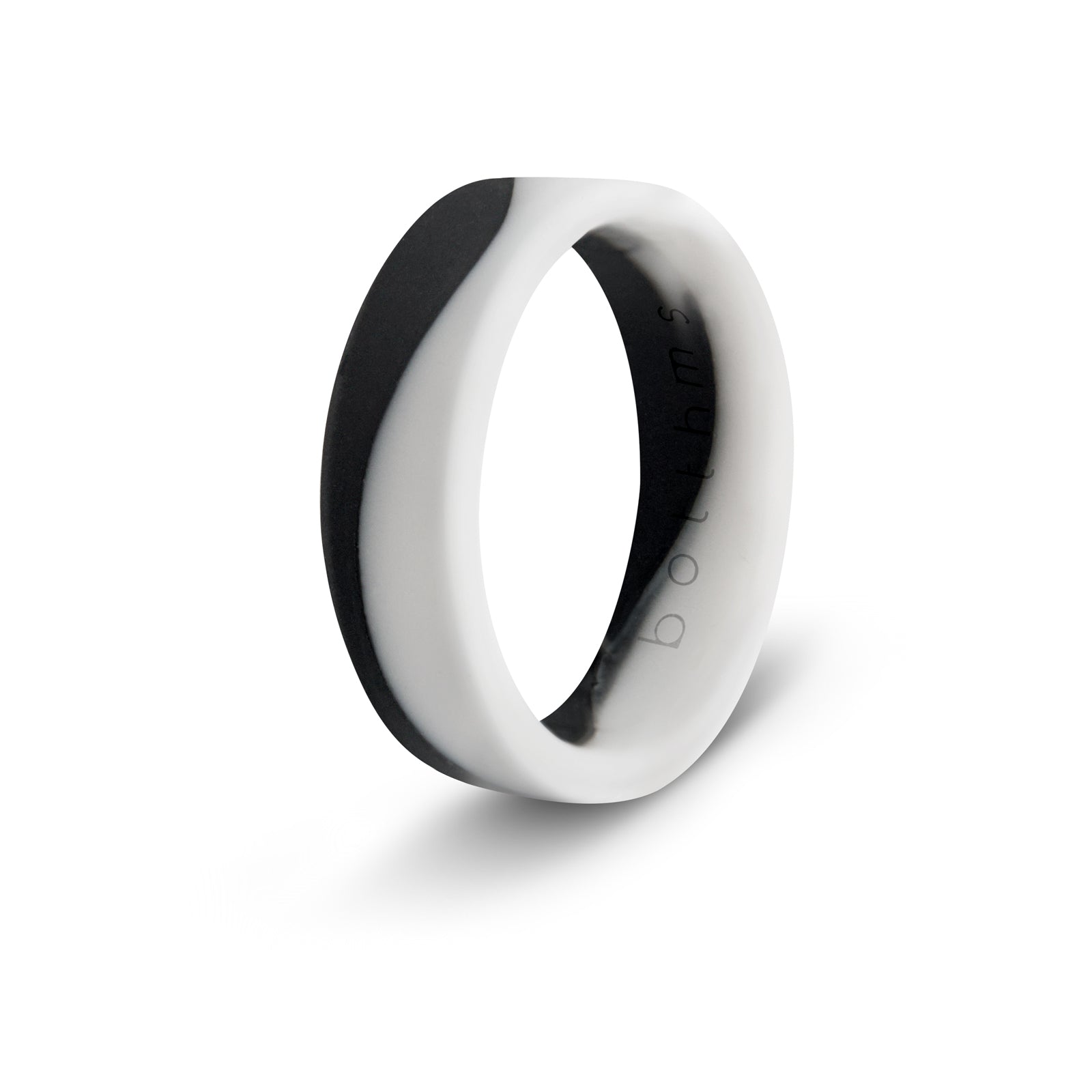 botthms white black ladies flow silicone ring