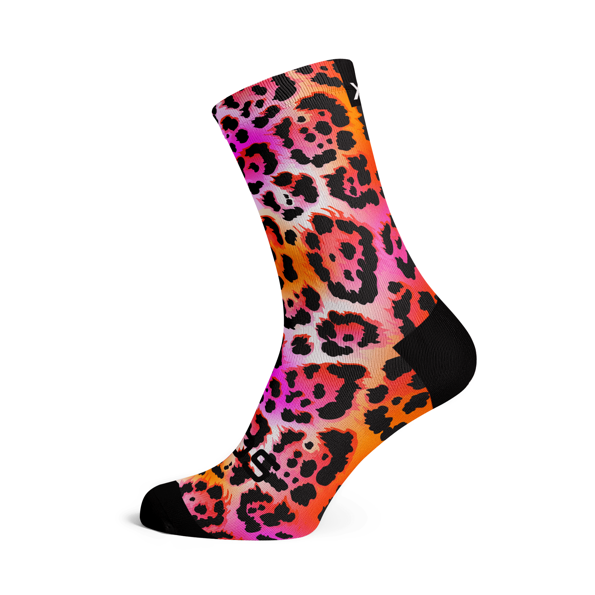 botthms Electric Leopard Pink Socks Crew Socks