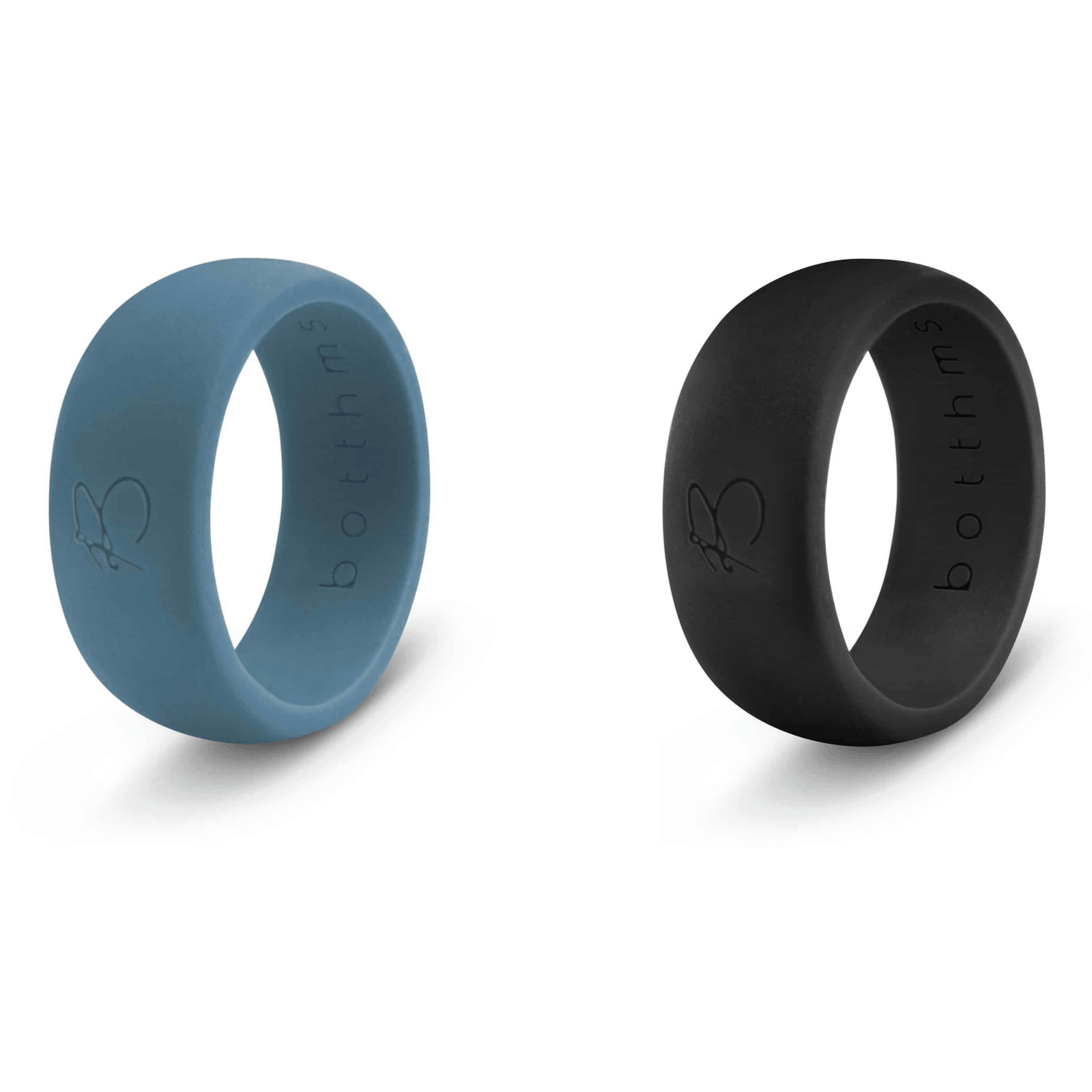 botthms double set black teal silicone rings