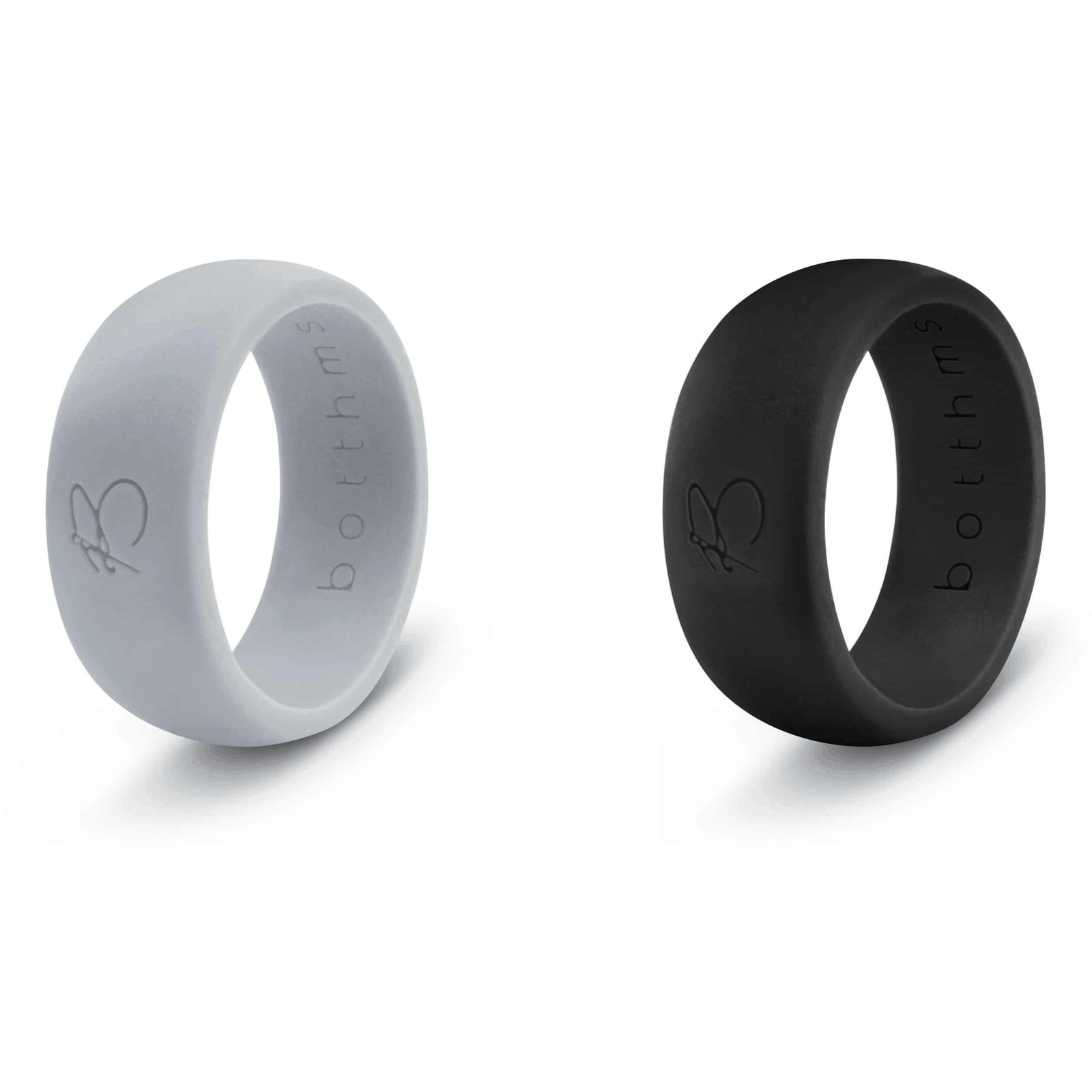 botthms double set silicone ring grey black