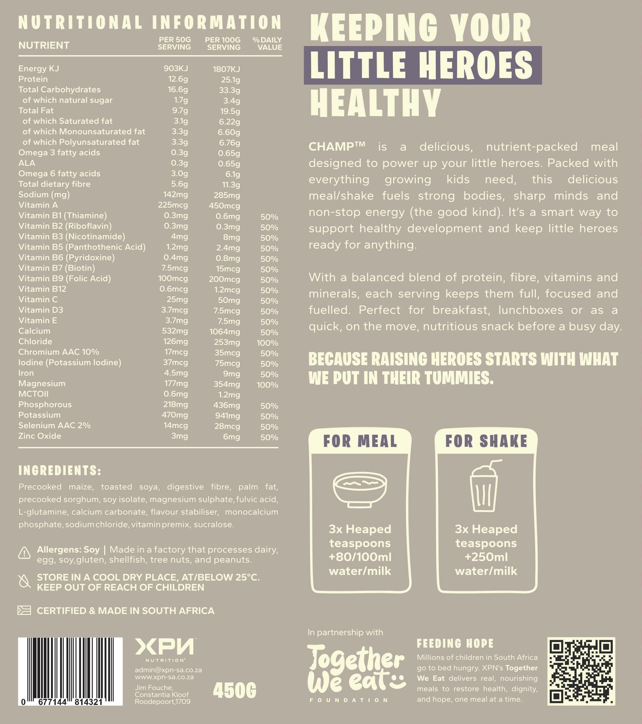 CHAMP – Kids Cereal and Meal Replacement (450g)