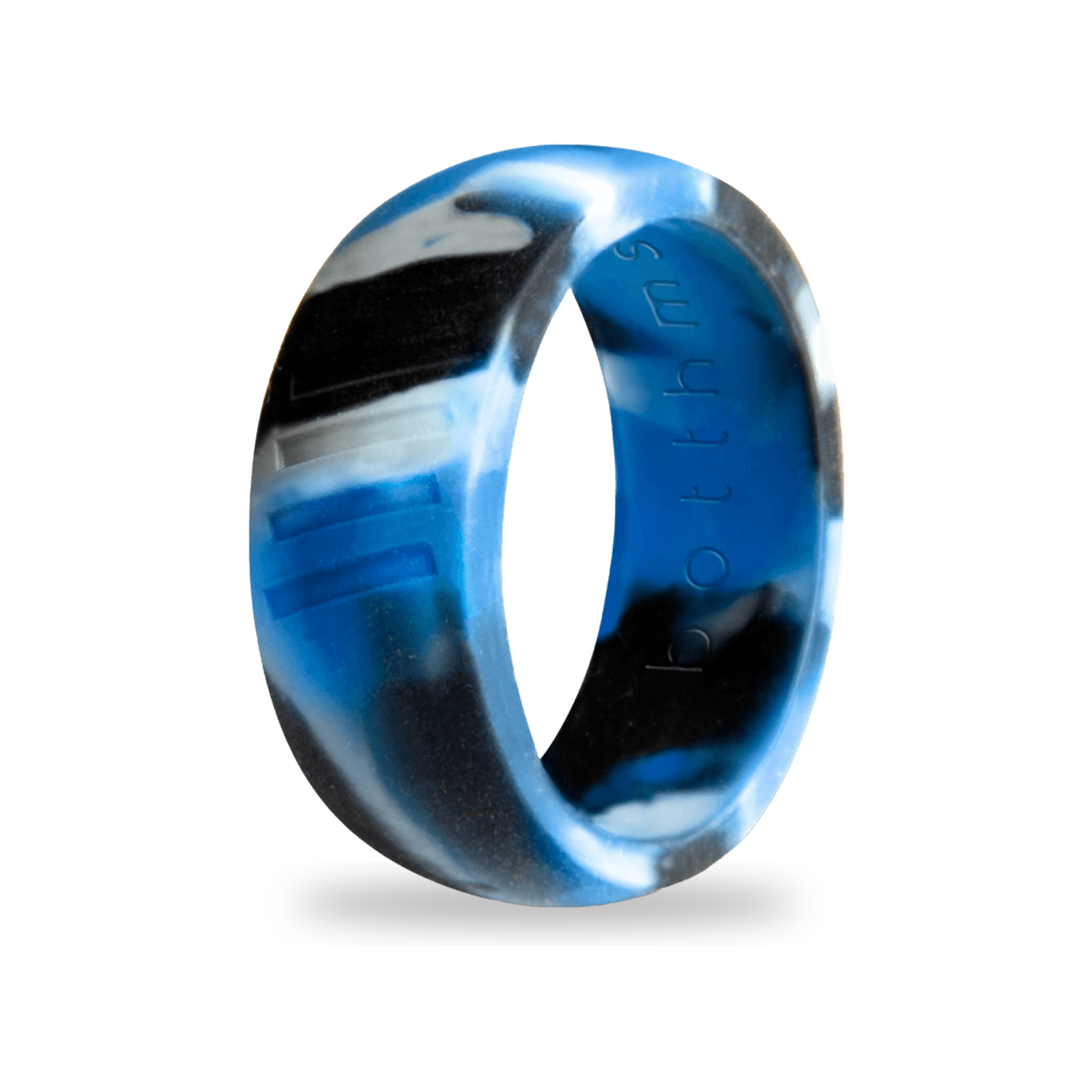 botthms blue camo stripes silicone ring