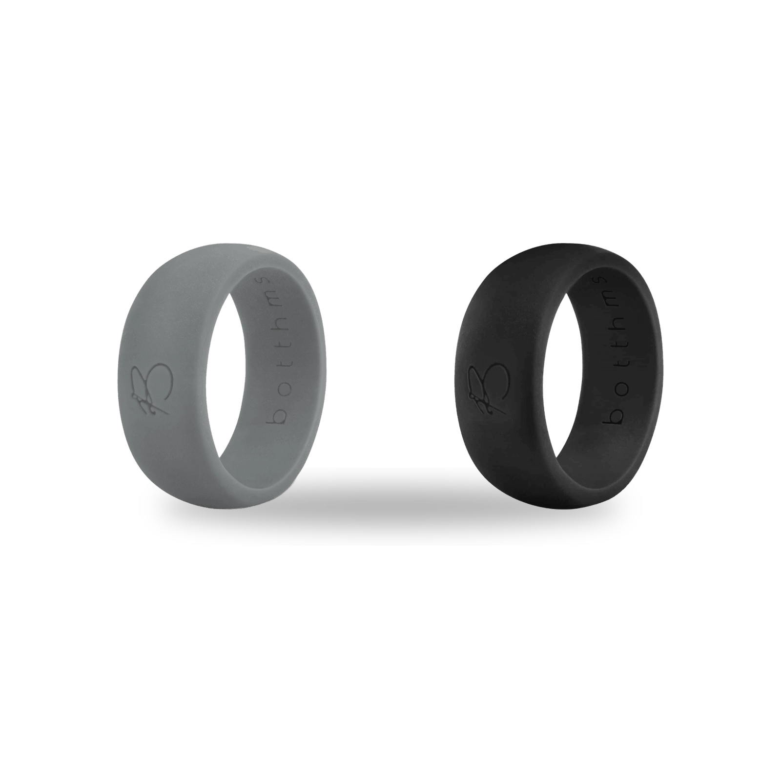 botthms double set black charcoal silicone ring