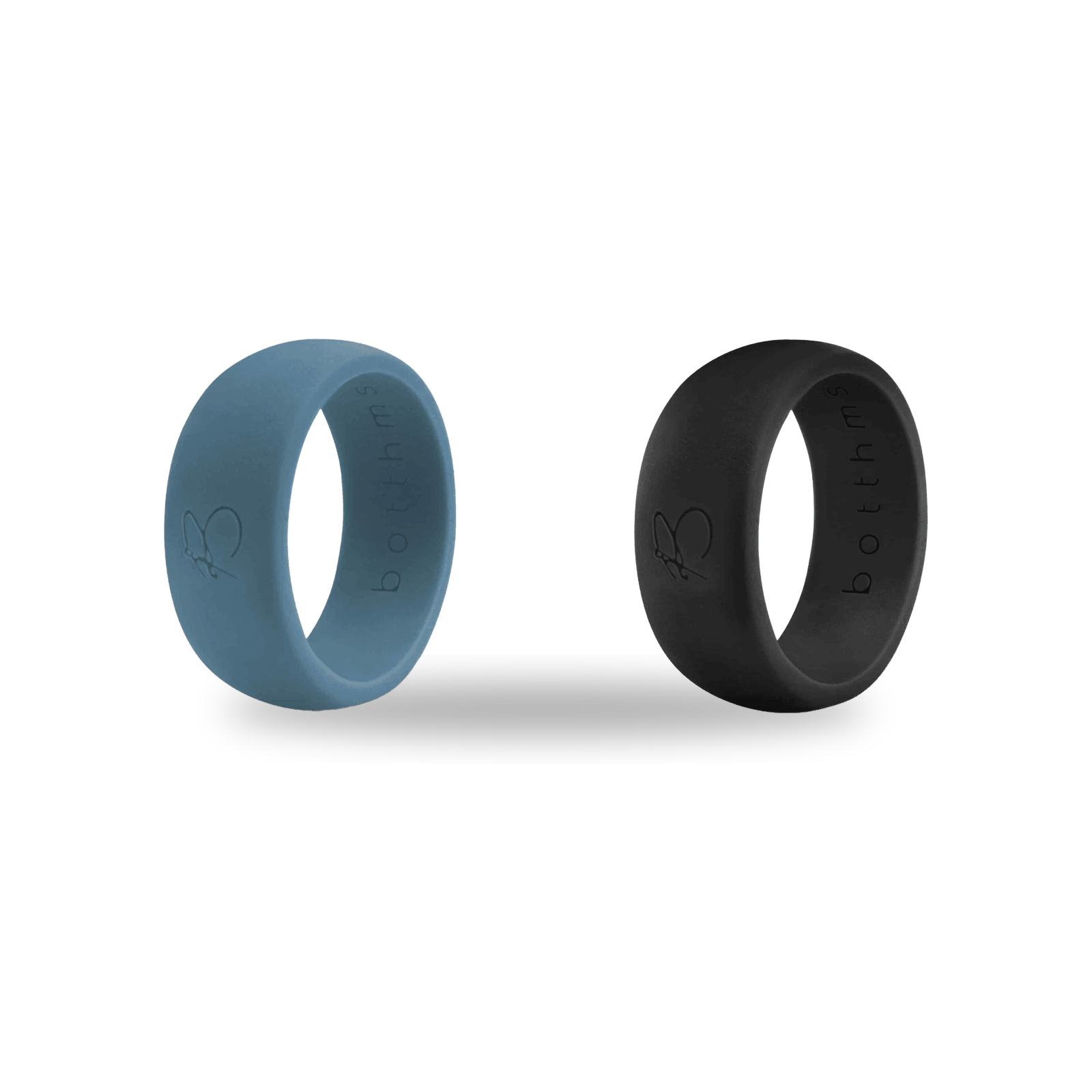 botthms double set black teal silicone rings
