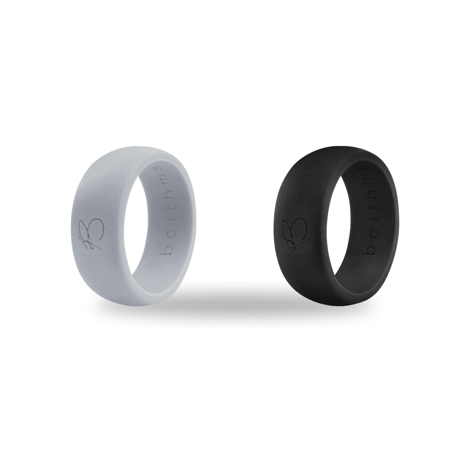 botthms double set silicone ring grey black