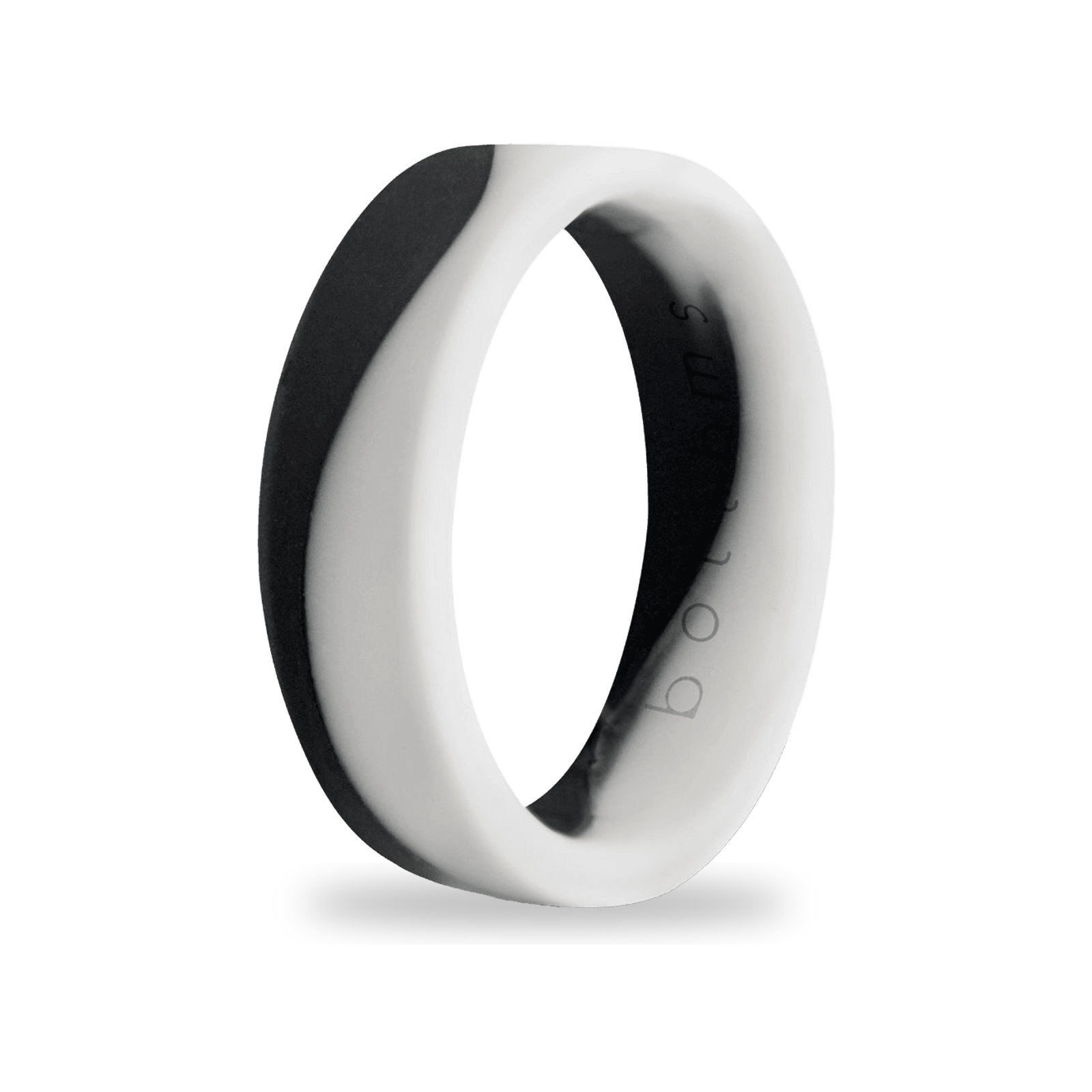 botthms white black ladies flow silicone ring