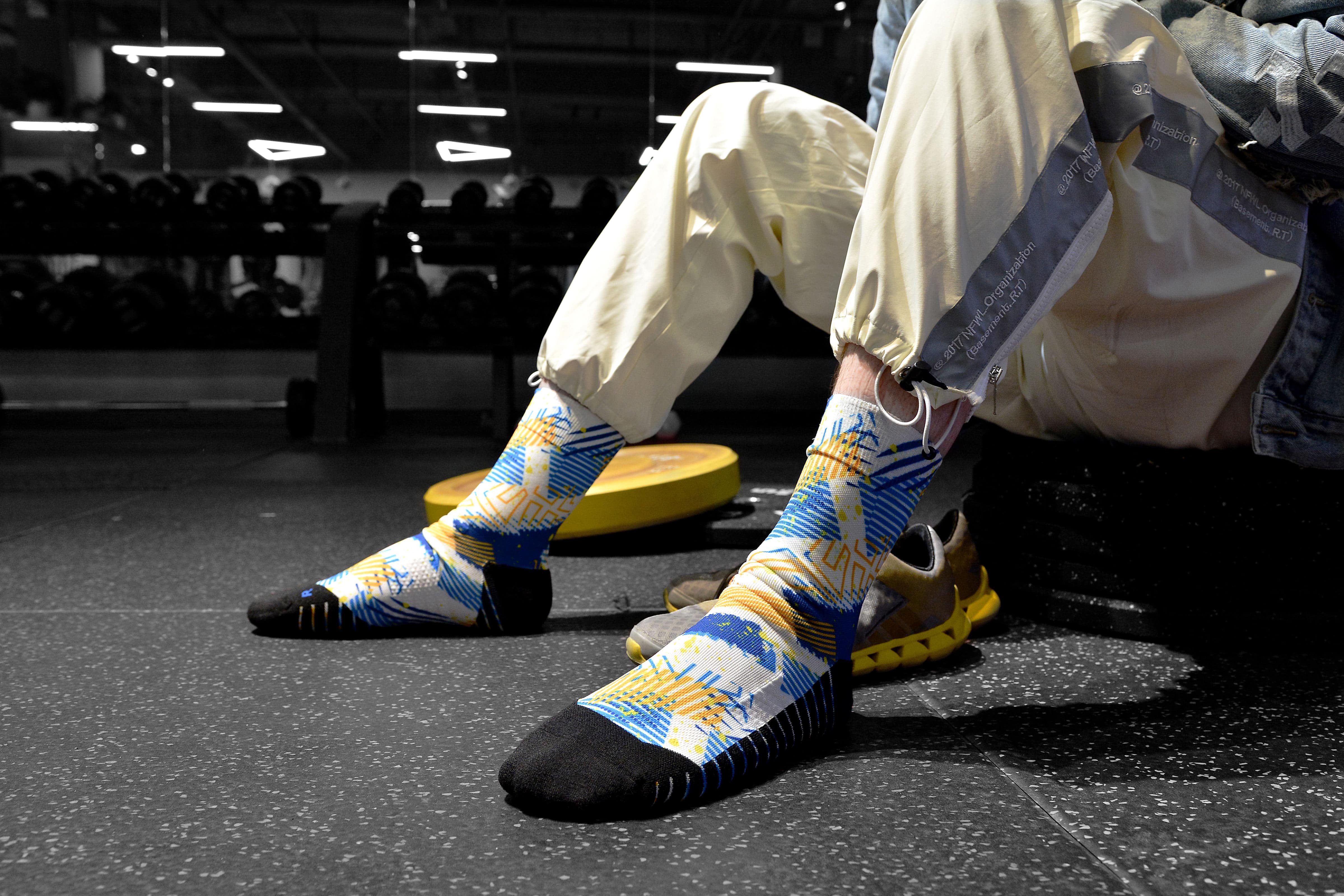 botthms botthms Printed Quarter Socks - Ocean running socks