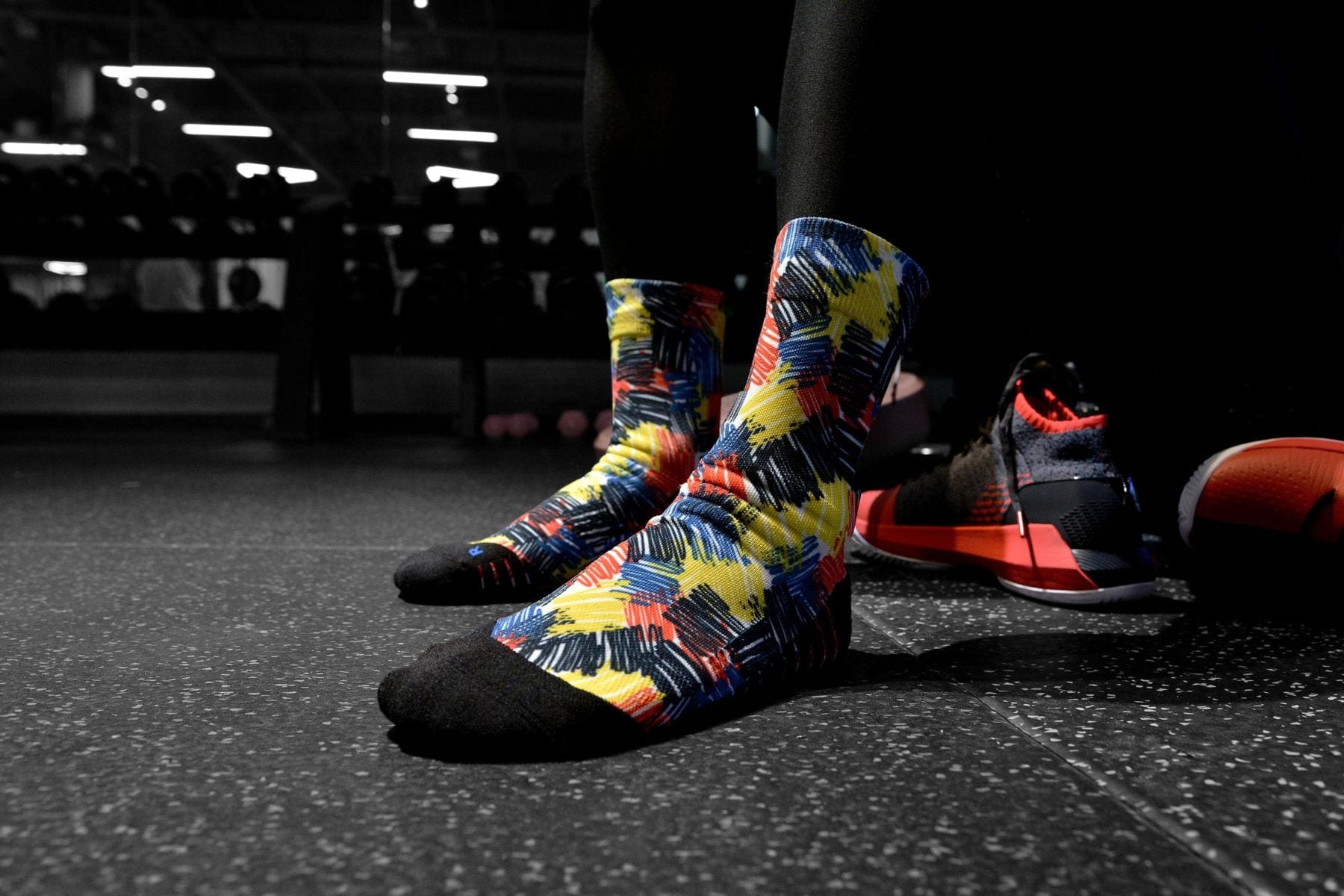 botthms botthms Printed Quarter Socks - Scribble running socks
