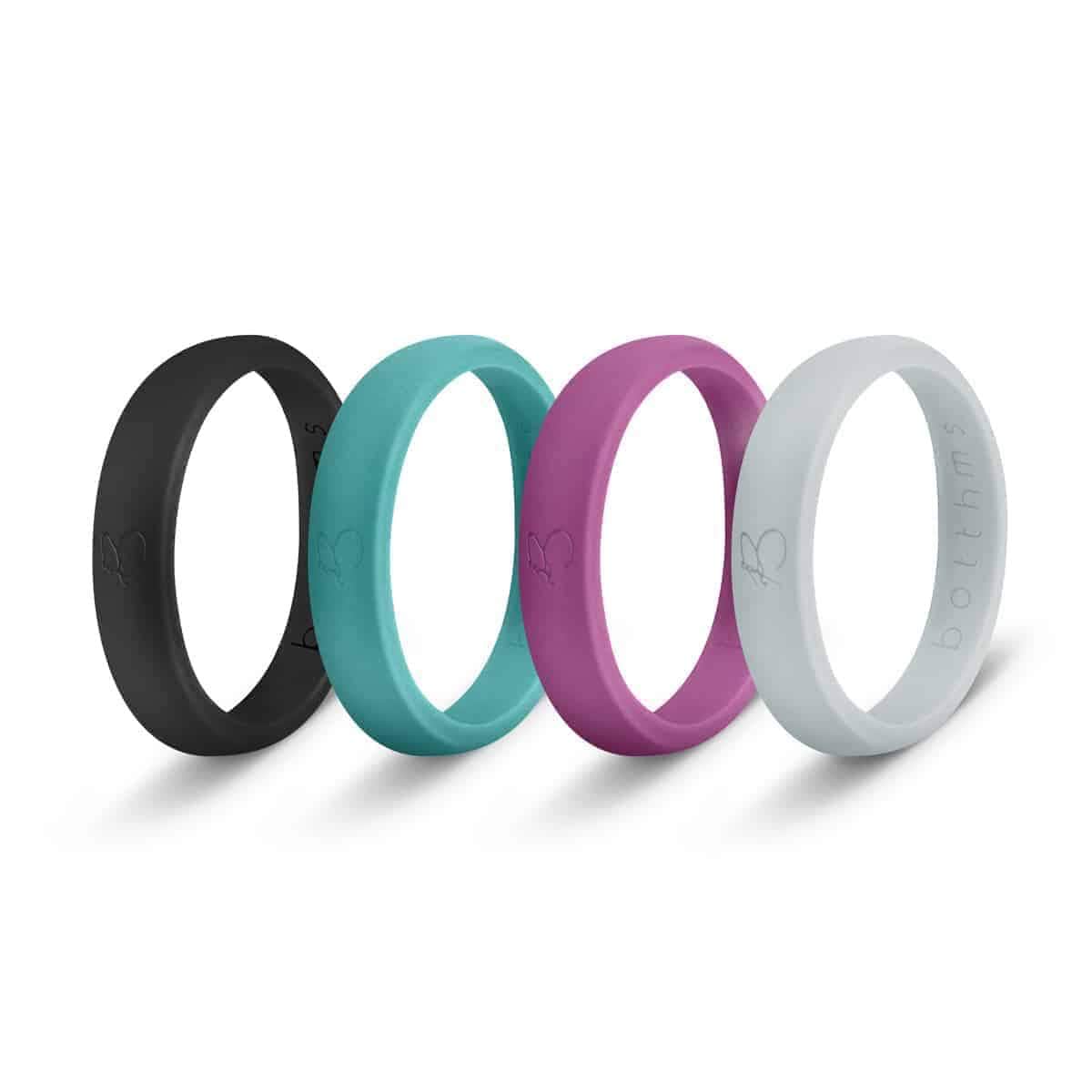 botthms botthms Ladies Silicone Ring Collection - Bundle of 4 Silicone Rings