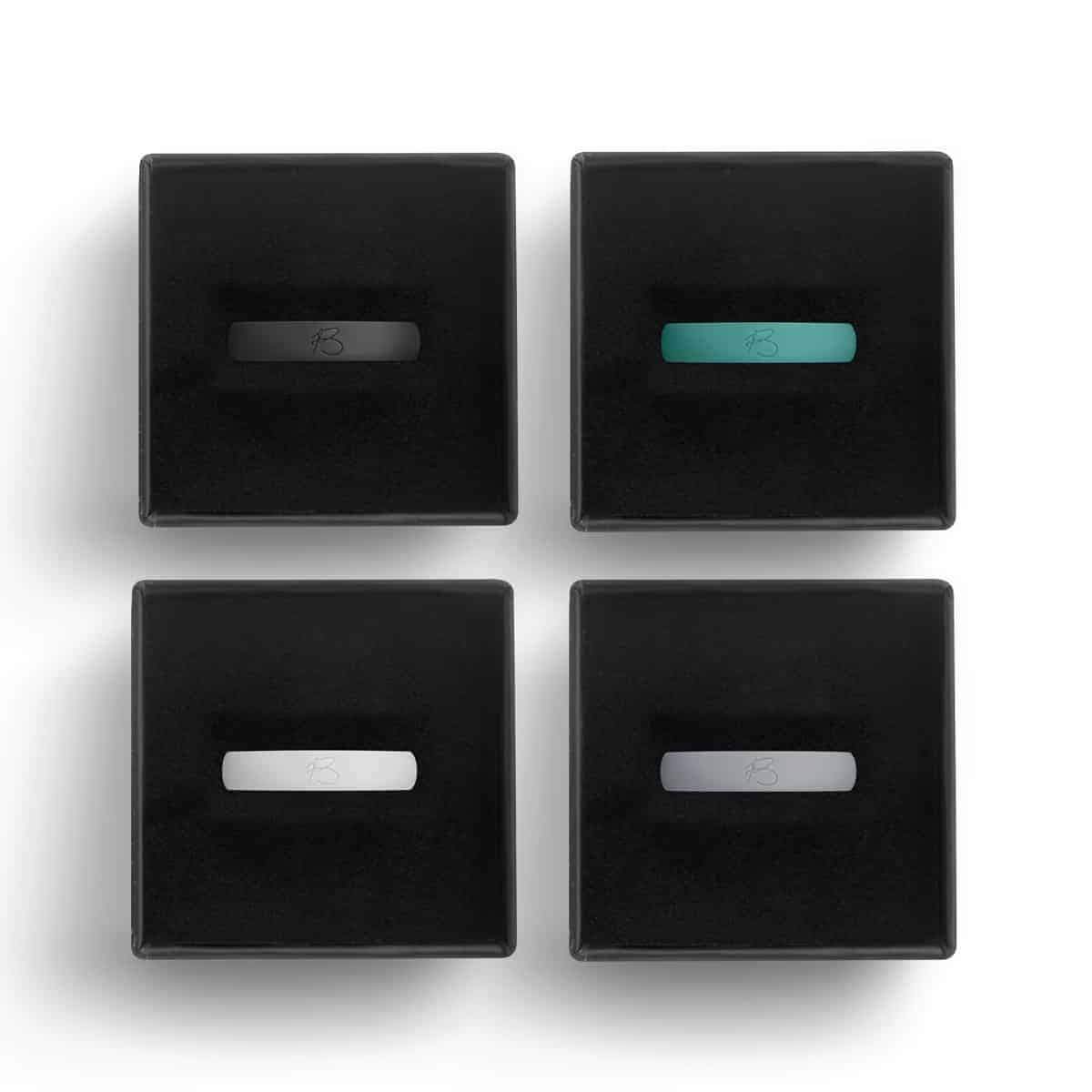 botthms botthms Ladies Silicone Rings Combo Pack - 4 white/grey/black/teal Silicone Rings