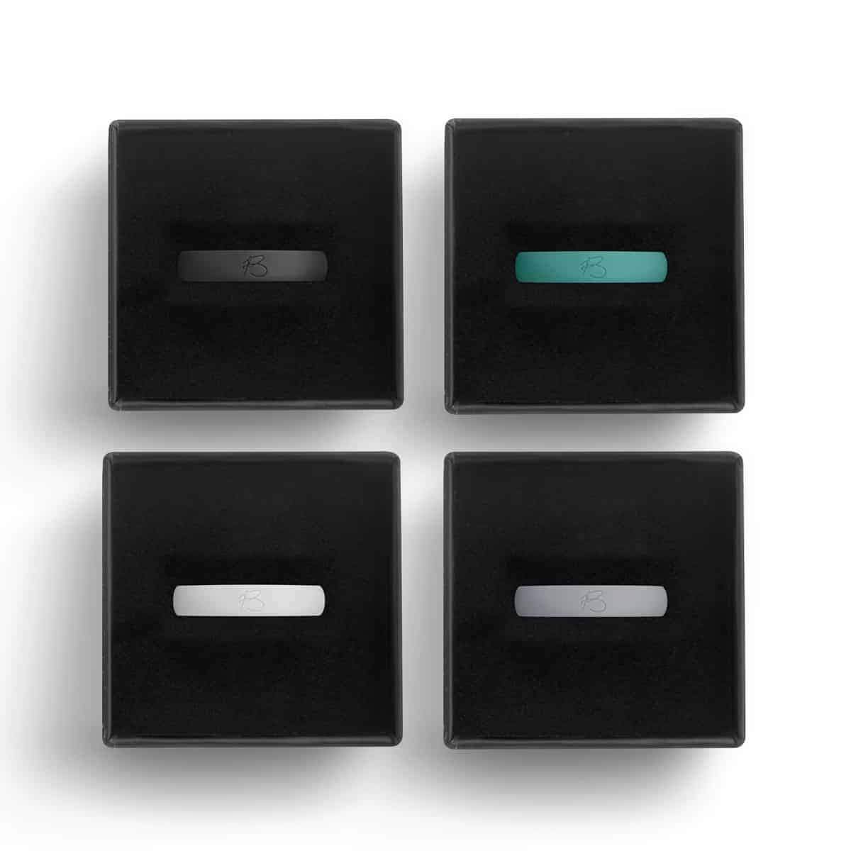 botthms botthms Ladies Silicone Rings Combo Pack - 4 white/grey/black/teal Silicone Rings