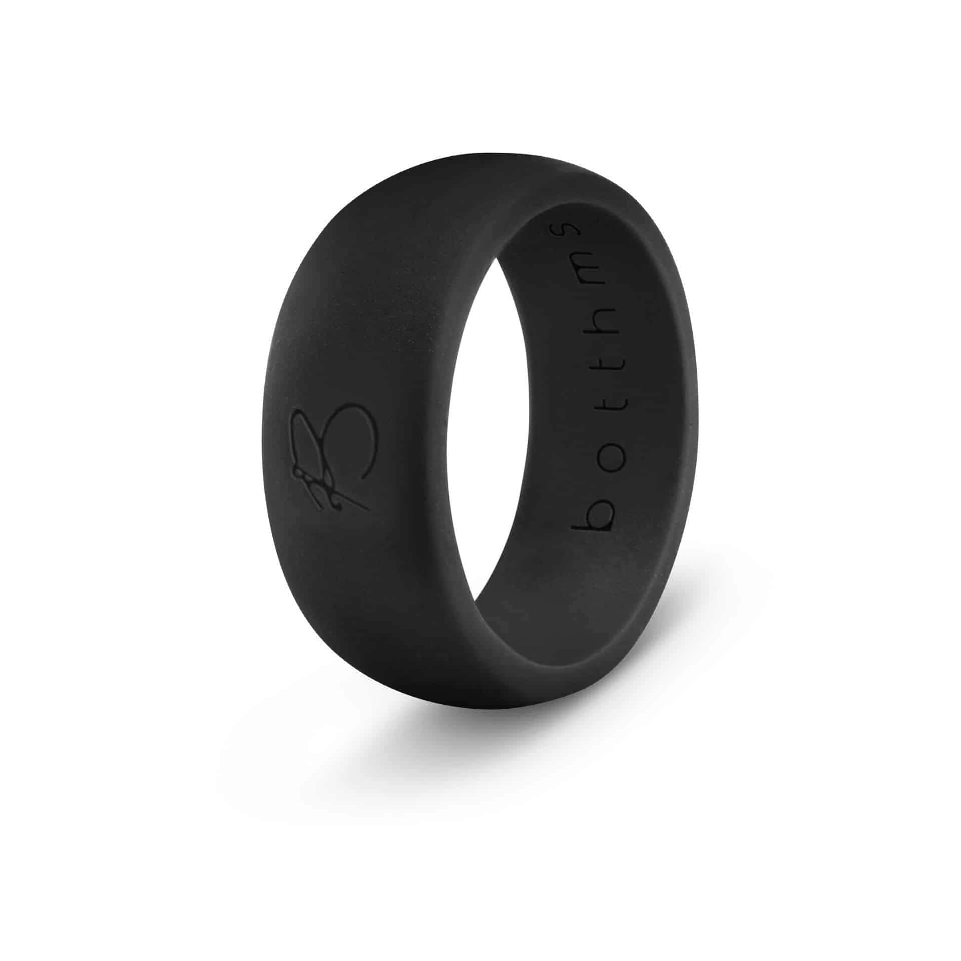 botthms botthms Silicone Rings Combo Pack - 4 Black/Charcoal/Orange & Red 