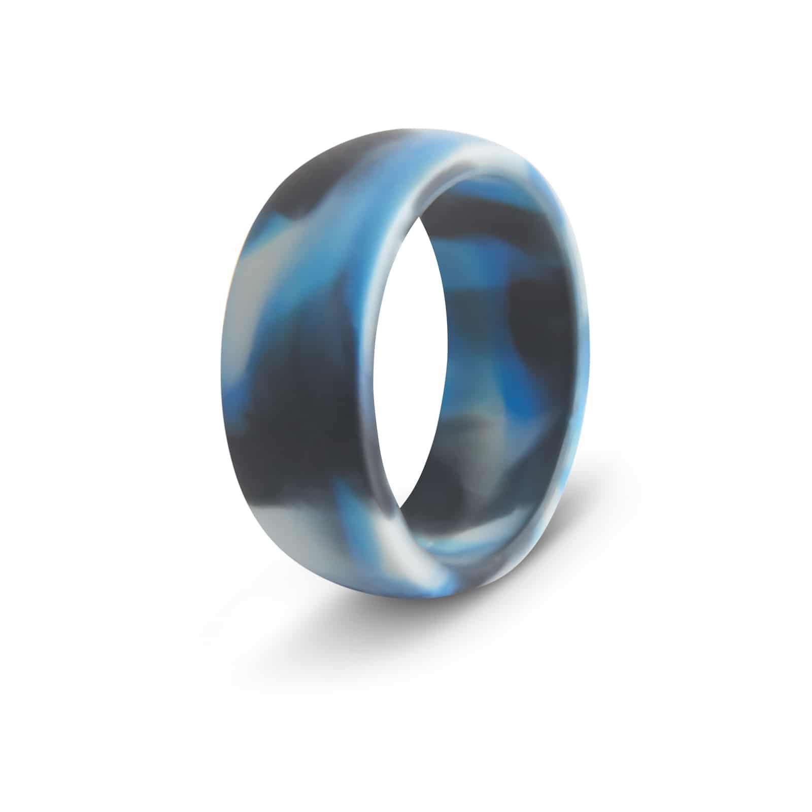 BOTTHMS Ocean Flow Silicone Ring in Blue & Black - Men's Wedding Band