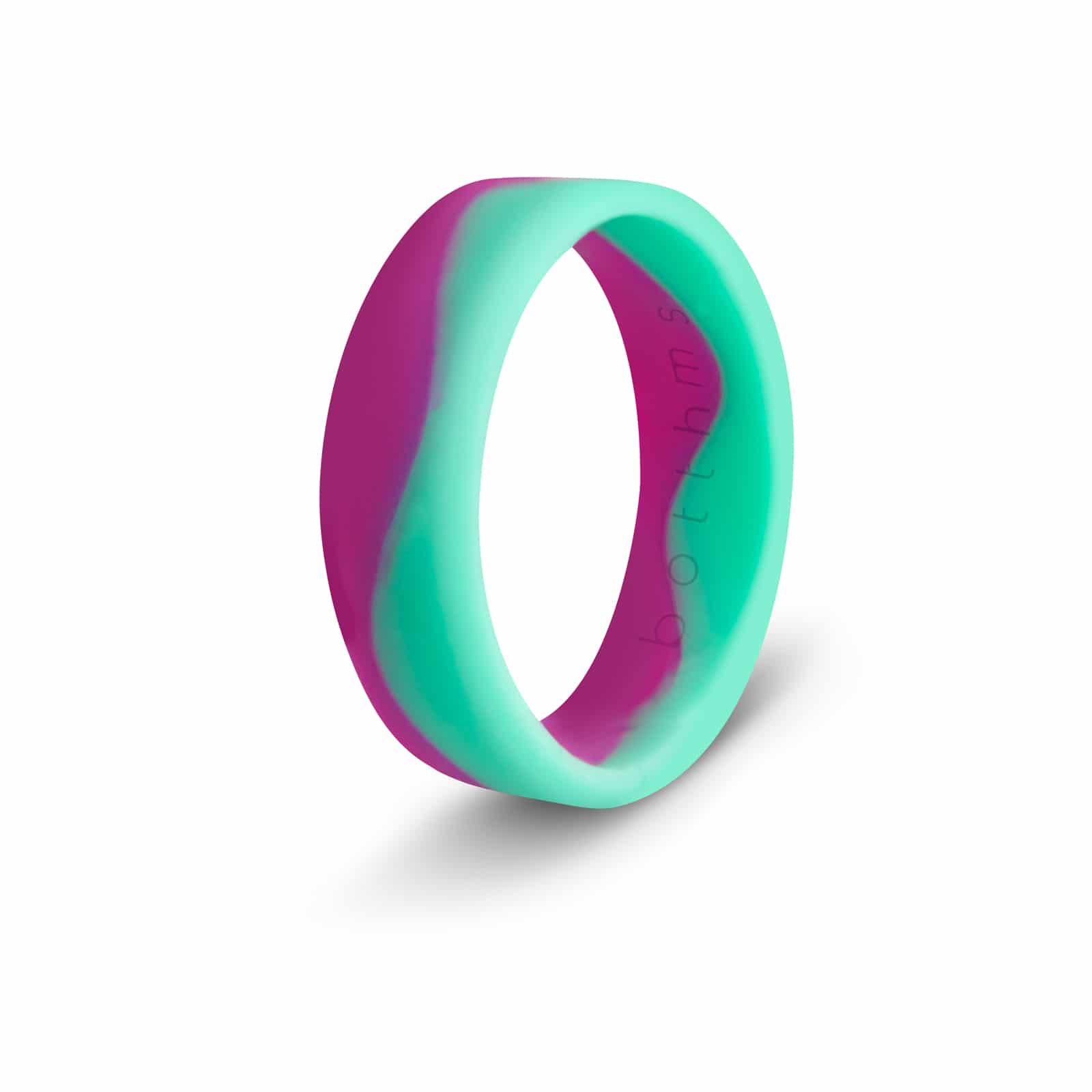 botthms botthms Purple & Teal Ladies Flow Silicone Ring Silicone Rings