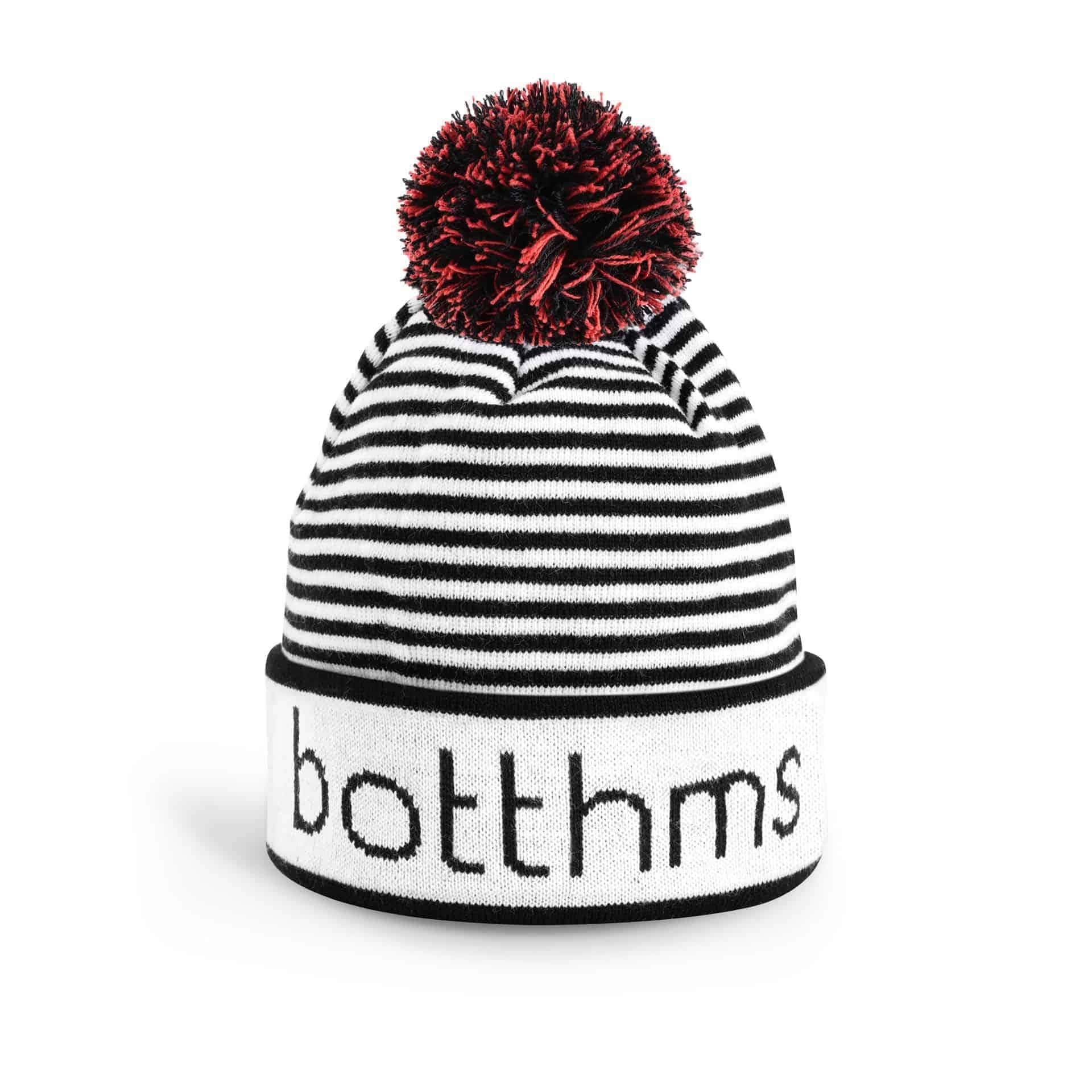 botthms botthms Beanie White/Black and Red Headwear