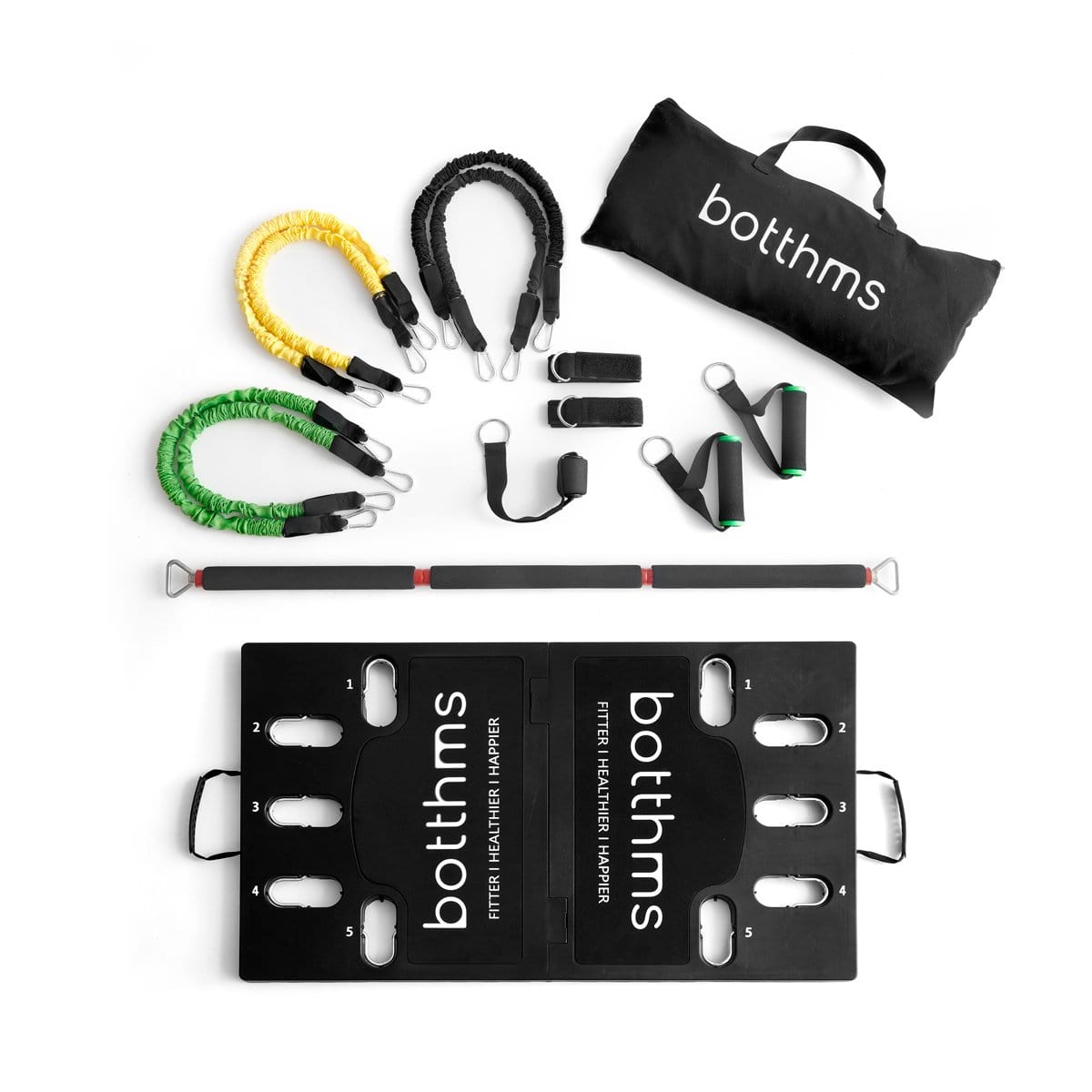 botthms botthms Premium Home Gym Fitness Board Set Resistance Bands