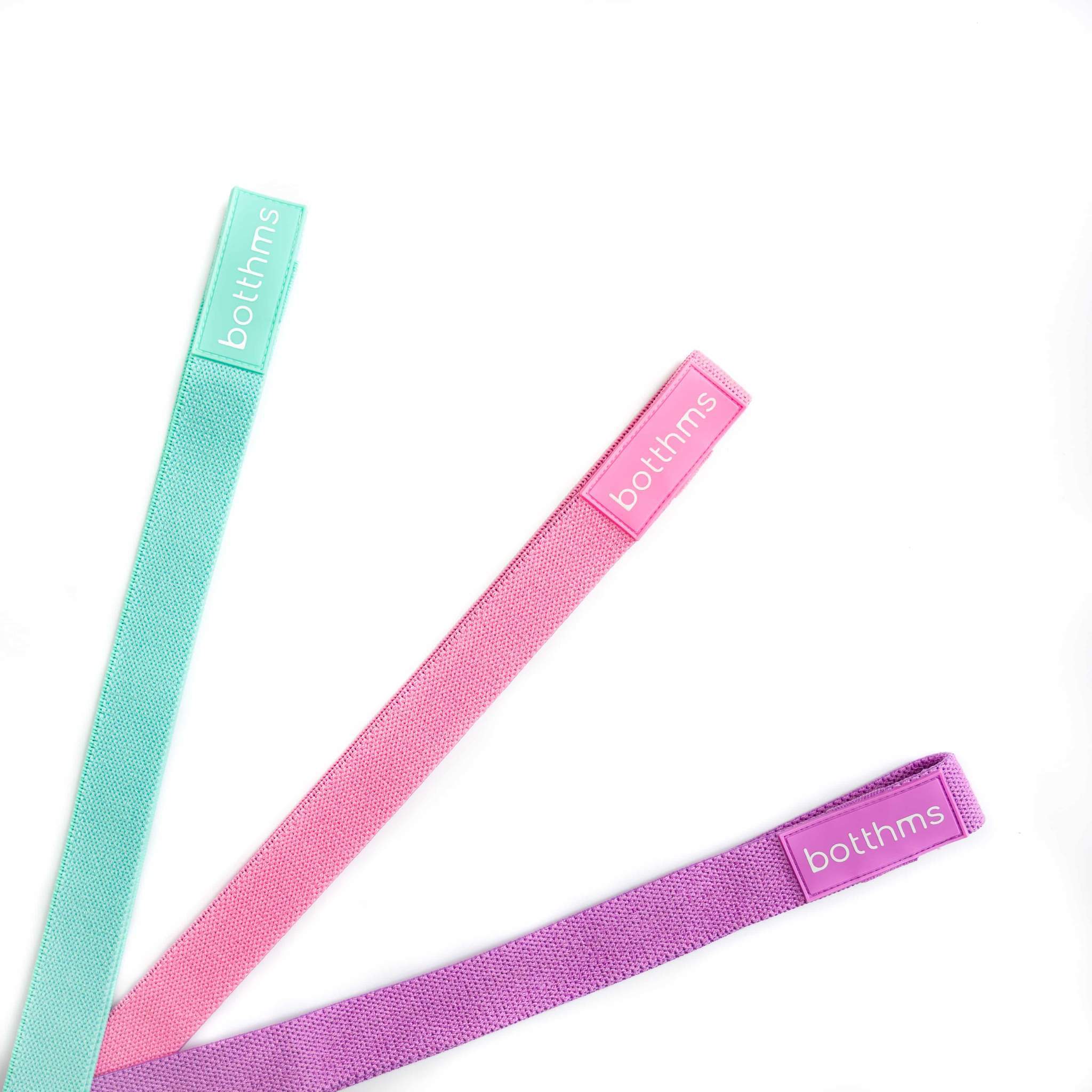 botthms botthms Long Fabric Exercise Bands Resistance Bands – Set Of 3 Resistance Bands