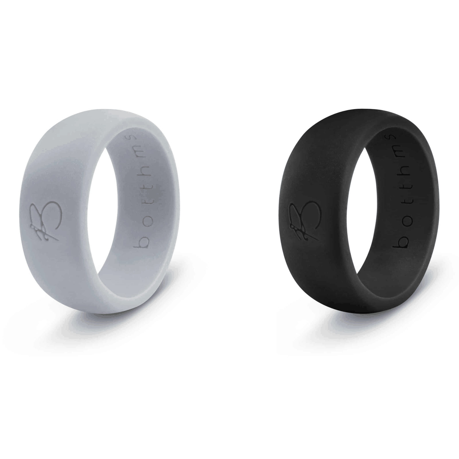 botthms botthms Double Set Silicon Ring - Grey/Black Silicone Rings